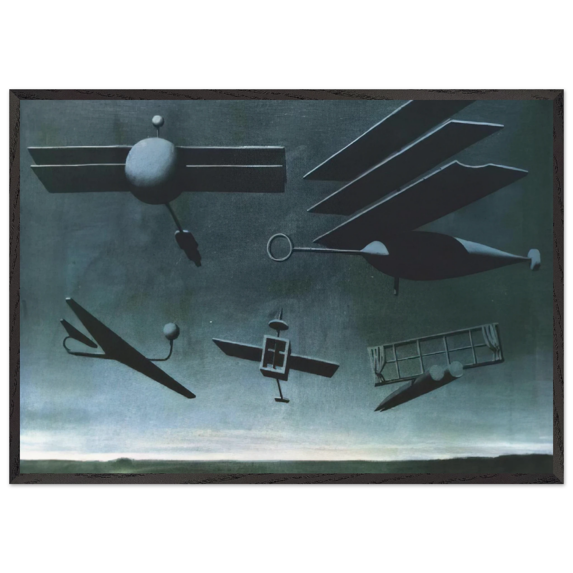 BLACK FLAG 1937 - Rene Magritte Framed Art Print – Black Wooden Frame - Default Title - -Framed Art Print