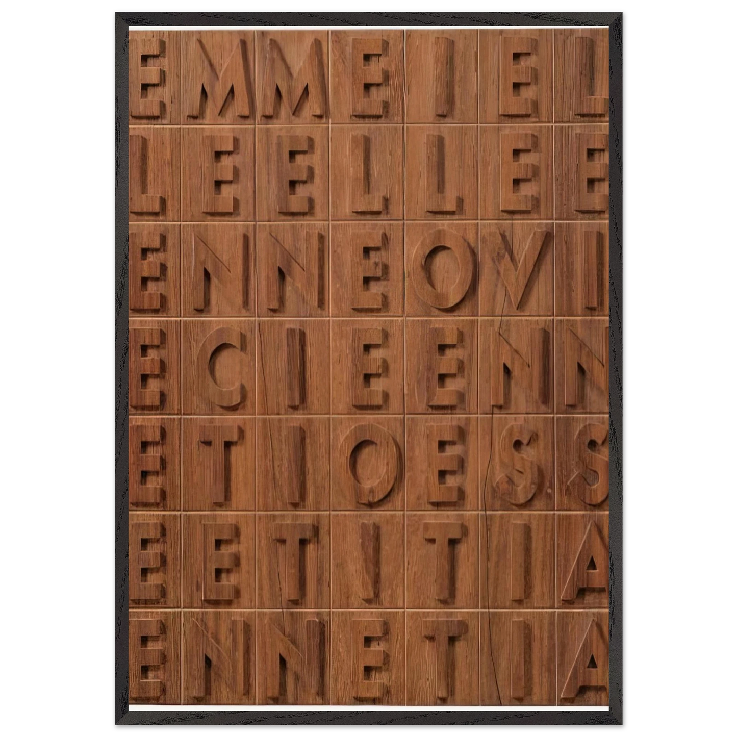 EMME I ELLE 1970 - Alighiero Boetti Framed Art Print – Black Wooden Frame - Default Title - -Framed Art Print