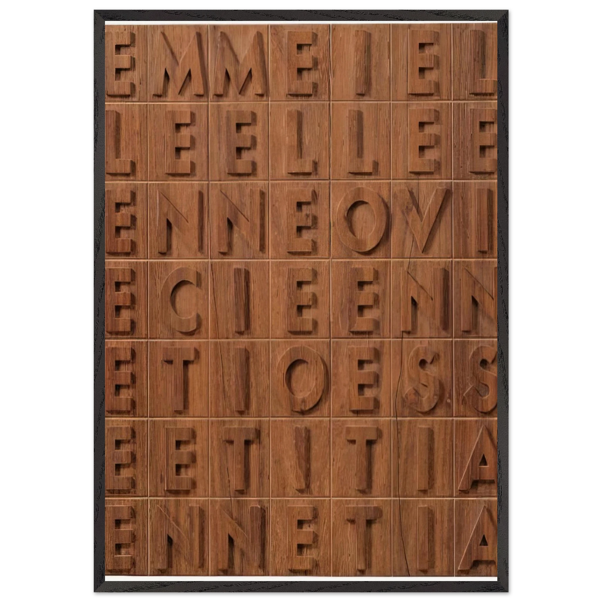 EMME I ELLE 1970 - Alighiero Boetti Framed Art Print – Black Wooden Frame - Default Title - -Framed Art Print