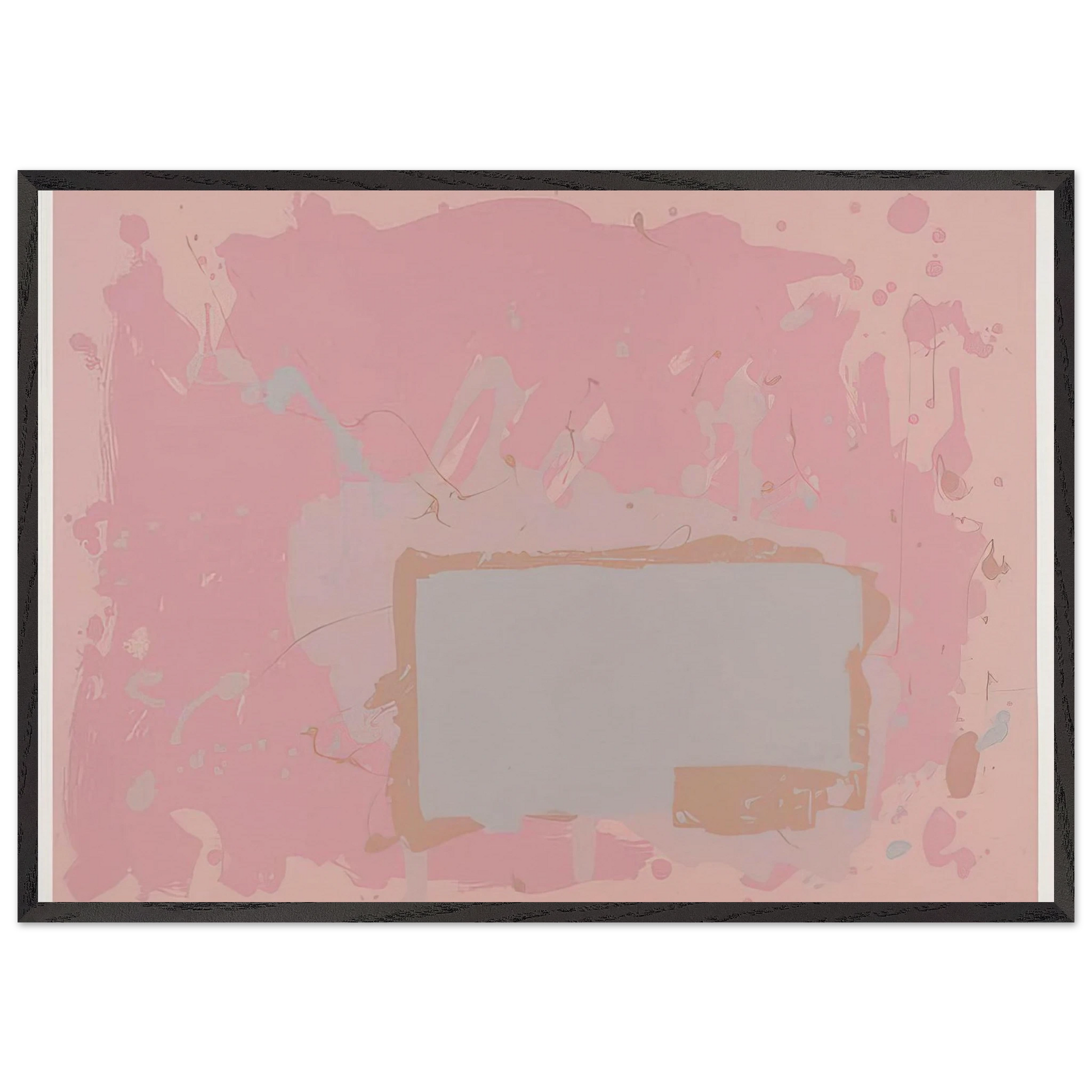 Grey  Blue on Pink - 1971 - John Hoyland Framed Art Print – Black Wooden Frame - Default Title - -Framed Art Print