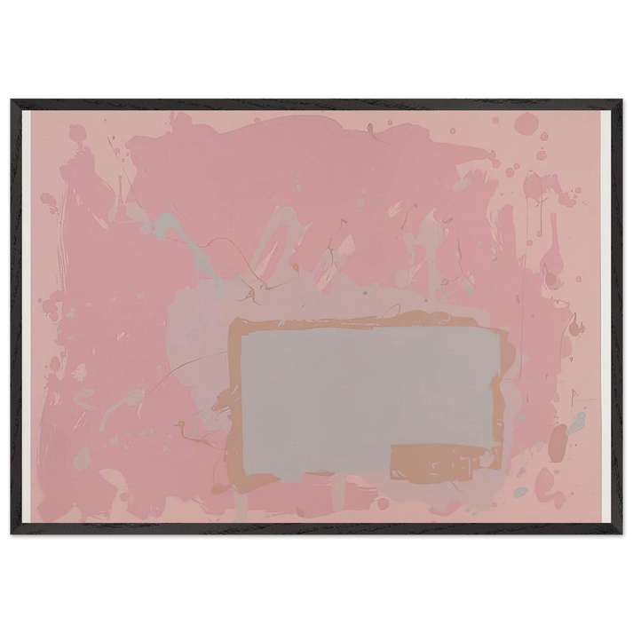 Grey  Blue on Pink - 1971 - John Hoyland 70x100 cm / 28x40 inches Framed Art Print – Black Wooden Frame