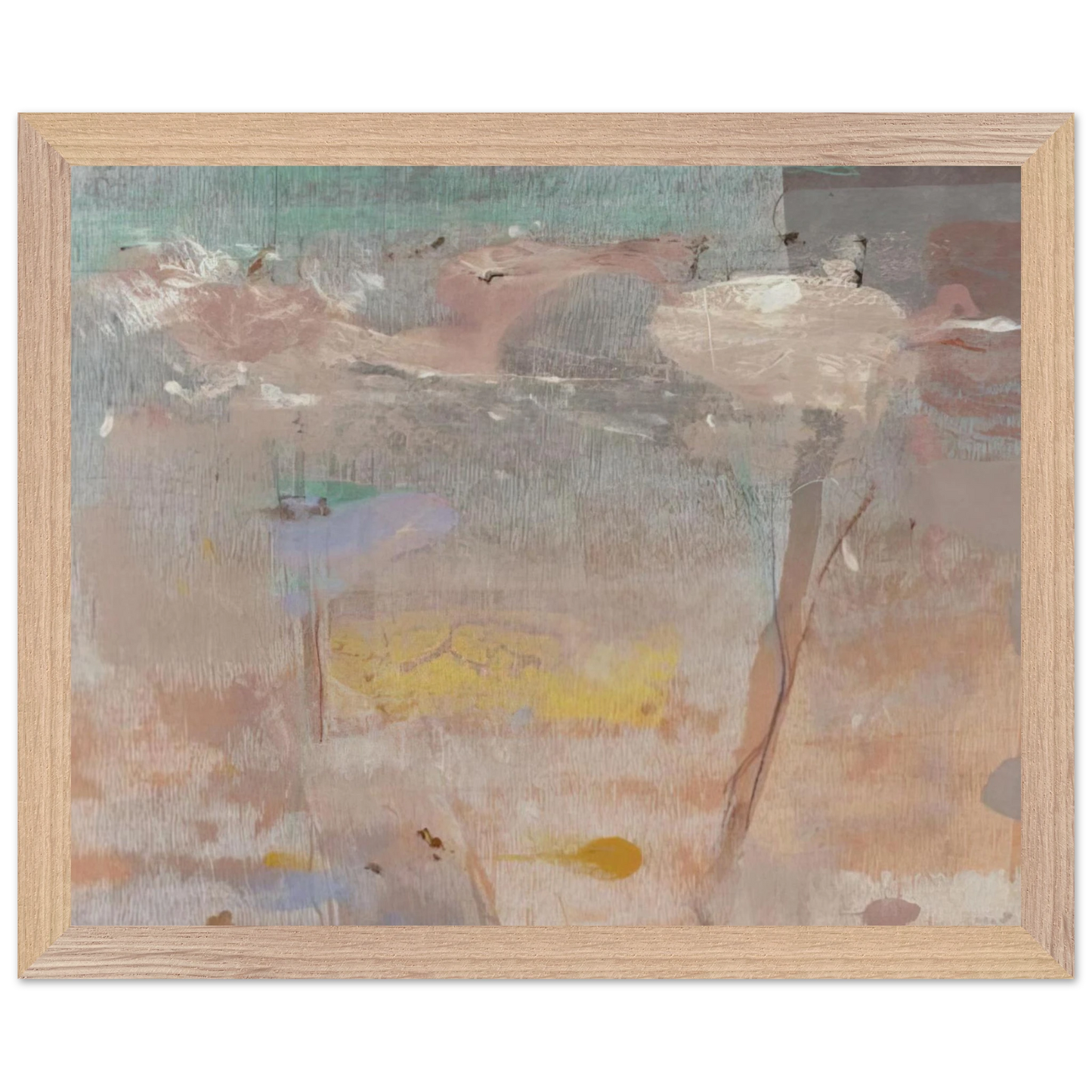 Helen Frankenthaler - Monotype I - 1981 Wall art - 27x35 cm / 11x14 inches - Premium Wooden Framed Poster With Fine Art Paper - Black frame