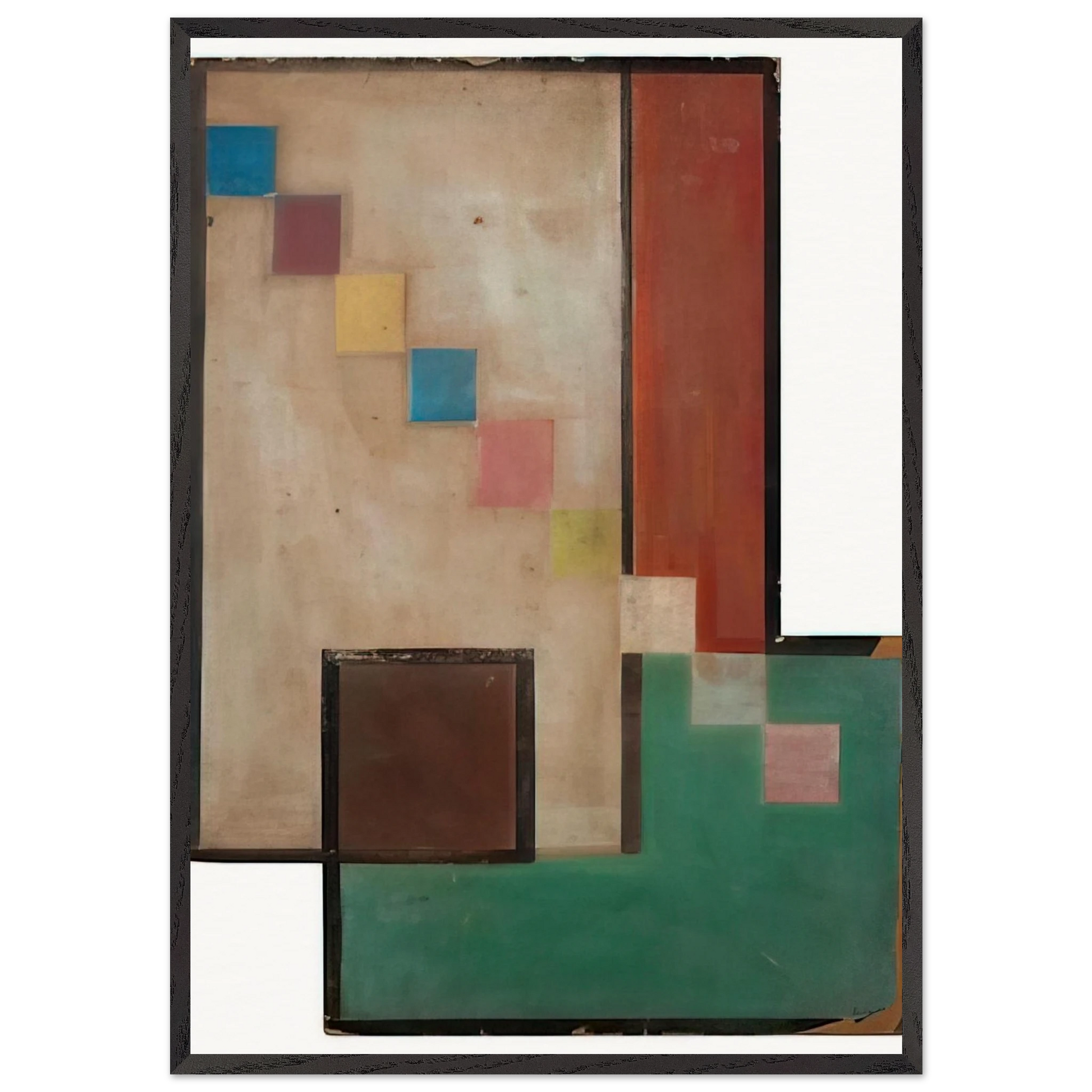 Diagonel des Carres - 1936 - Carmelo Arden Quin Framed Art Print – Black Wooden Frame - Default Title - -Framed Art Print