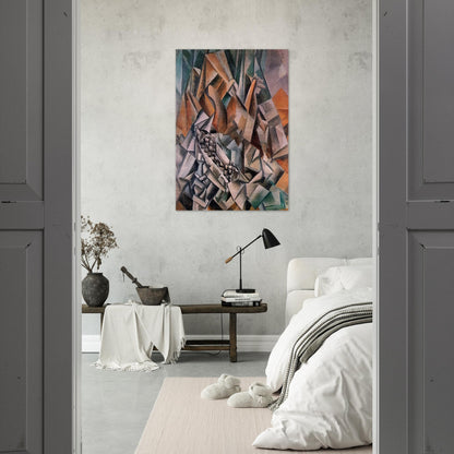 Still life with bottle of Anis del Mono - 1909 - Pablo Picasso Brushed Aluminum Print - 70x100 cm / 28x40 inches | Pablo Picasso Aluminum Print | Pablo Picasso Prints