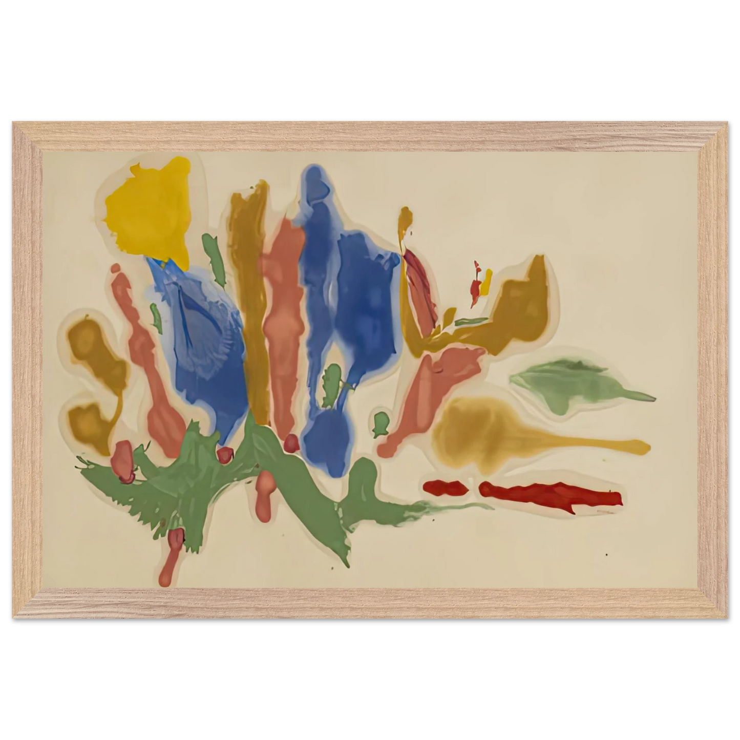 Helen Frankenthaler - Cool Summer, 1962- Wall Art - 30x40 cm / 12x16 inches - Premium Wooden Framed Poster With Fine Art Paper - Black frame