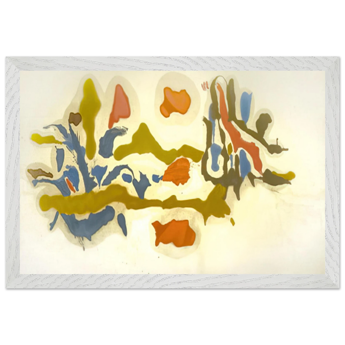 Helen Frankenthaler - Seascape with Dunes - 1962 Wall art - 50x70 cm / 20x28 inches - Premium Wooden Framed Poster With Fine Art Paper - Black frame