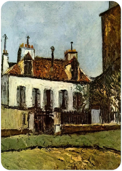 HOUSE IN THE SUBURBS OF PARIS By Maurice Utrillo Pack of 10 Post Cards | Maurice Utrillo Post Cards | A6 (10.5 x 14.8 cm) - 4.1 x 5.8 inches