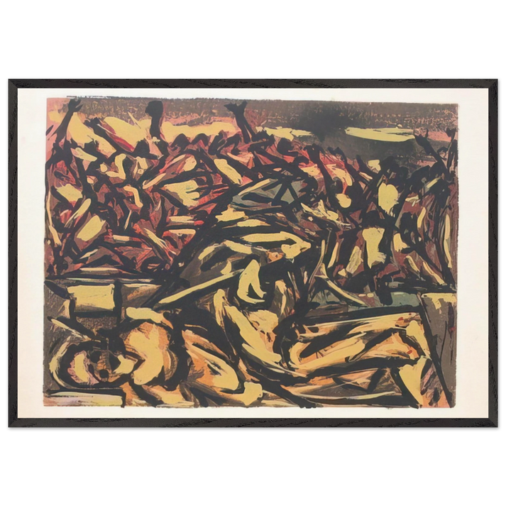 UNTITLED 1941 1 N1 - Jackson Pollock 70x100 cm / 28x40 inches Framed Art Print – Black Wooden Frame