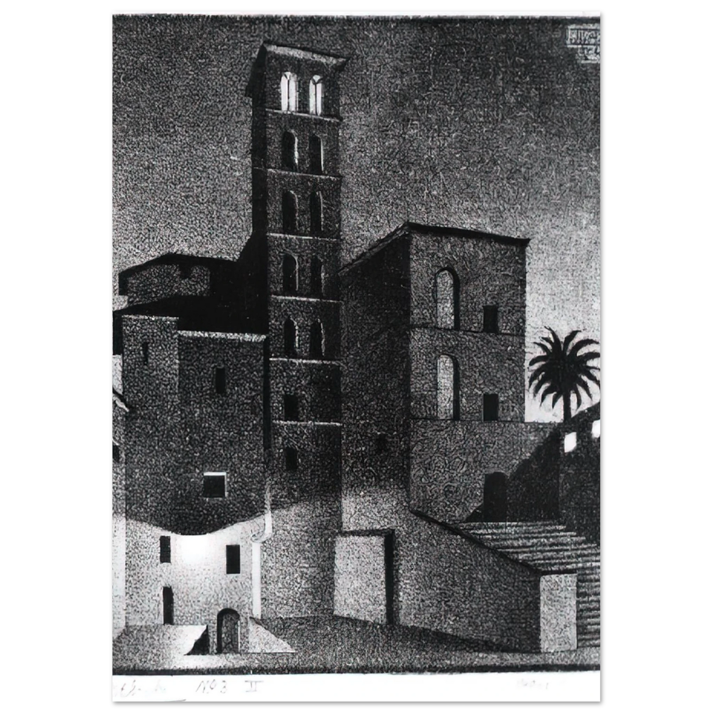 MC Escher - ESCHER (27) Wall Art - 30x40 cm / 12x16 inches - Premium Wooden Framed Poster With Fine Art Paper - Wood frame