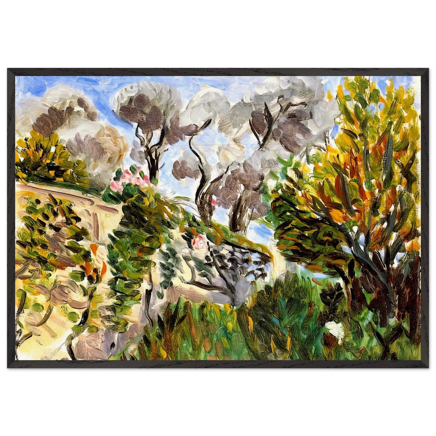 OLIVE TREES RENOIR S GARDEN IN CAGNES 1917 - Henri Matisse Framed Art Print – Black Wooden Frame - Default Title - -Framed Art Print