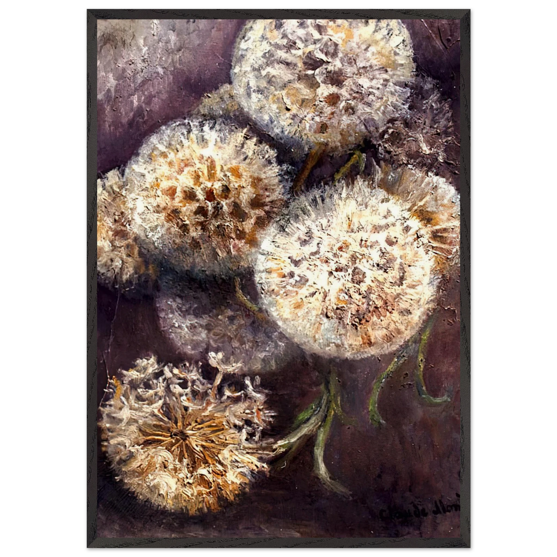 Dandelions - claude monet Framed Art Print – Black Wooden Frame - Default Title - -Framed Art Print