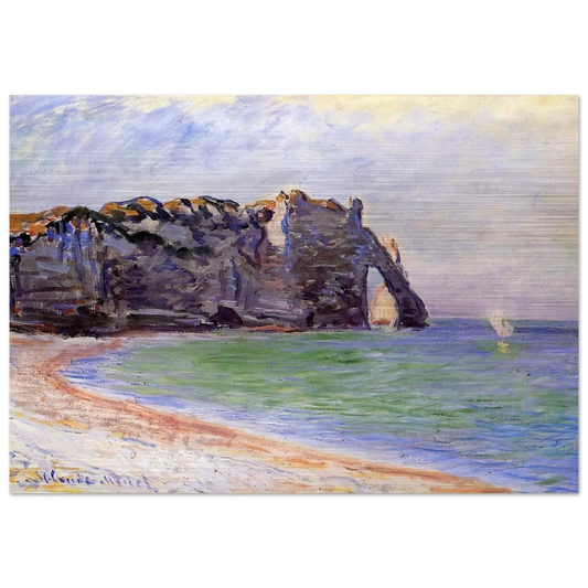 The Manneport, Etretat, the Porte d'Aval - claude monet Brushed Aluminum Print - 70x100 cm / 28x40 inches | claude monet Aluminum Print | claude monet Prints
