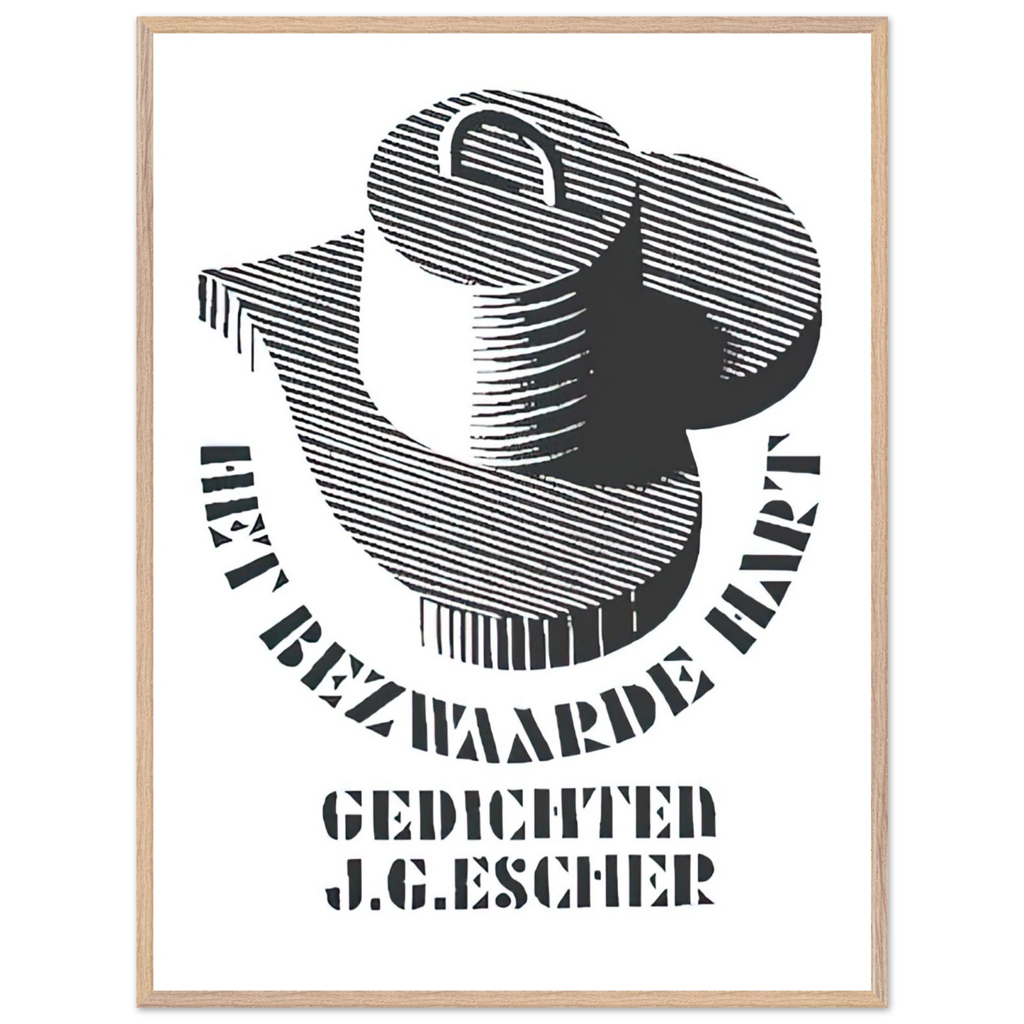 MC Escher - ESCHER (26) Wall Art - 60x80 cm / 24x32 inches - Premium Wooden Framed Poster With Fine Art Paper - Wood frame