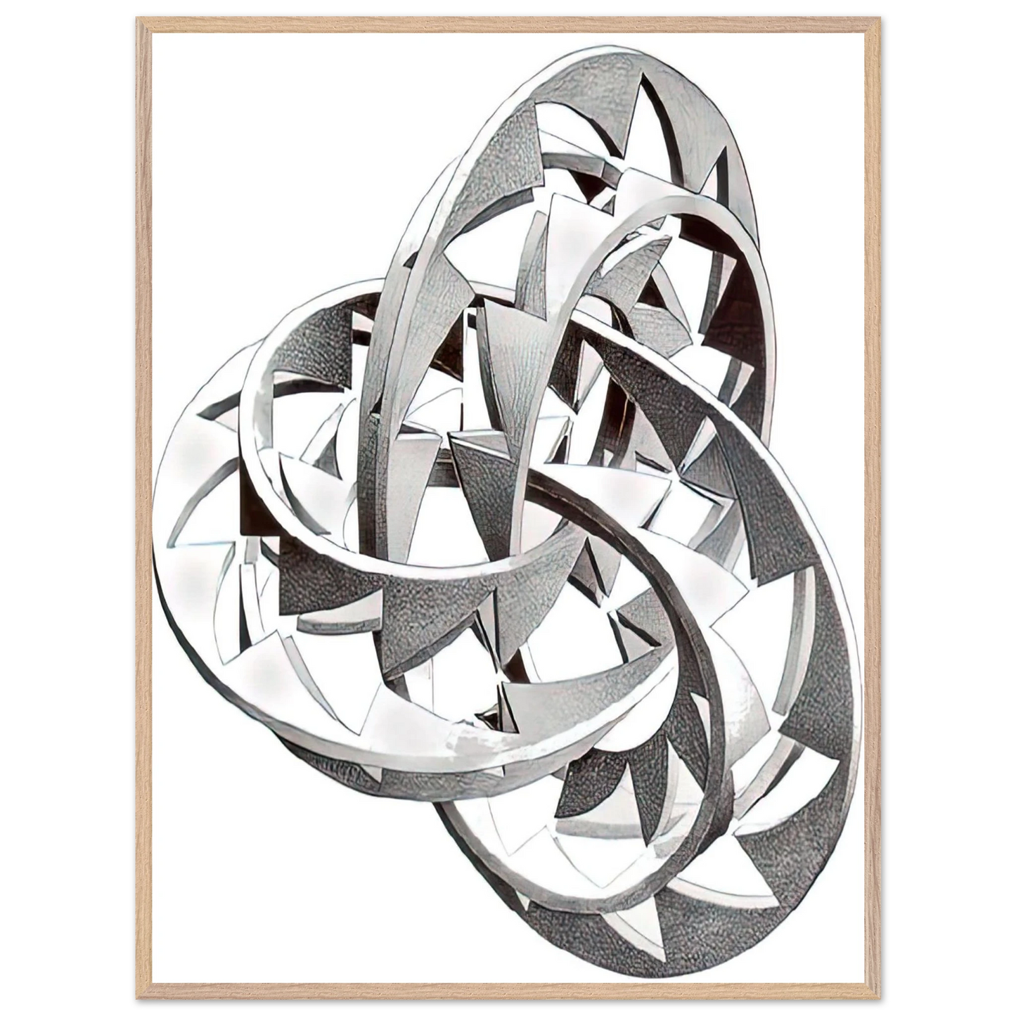 MC Escher - KNOT Wall Art - 30x40 cm / 12x16 inches - Premium Wooden Framed Poster With Fine Art Paper - Wood frame
