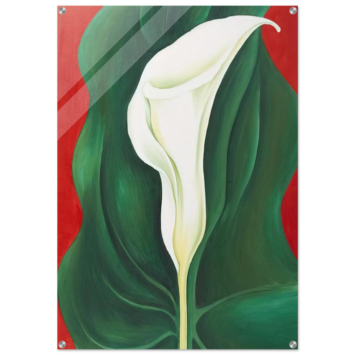Single Calla Lily  Red  - Georgia O'Keeffe Acrylic Print - 70x100 cm / 28x40″ inches | Georgia O'Keeffe Wall Art | Georgia O'Keeffe Prints