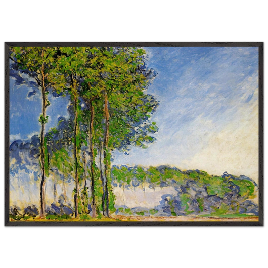 Poplars View from the Marsh - claude monet Framed Art Print – Black Wooden Frame - Default Title - -Framed Art Print
