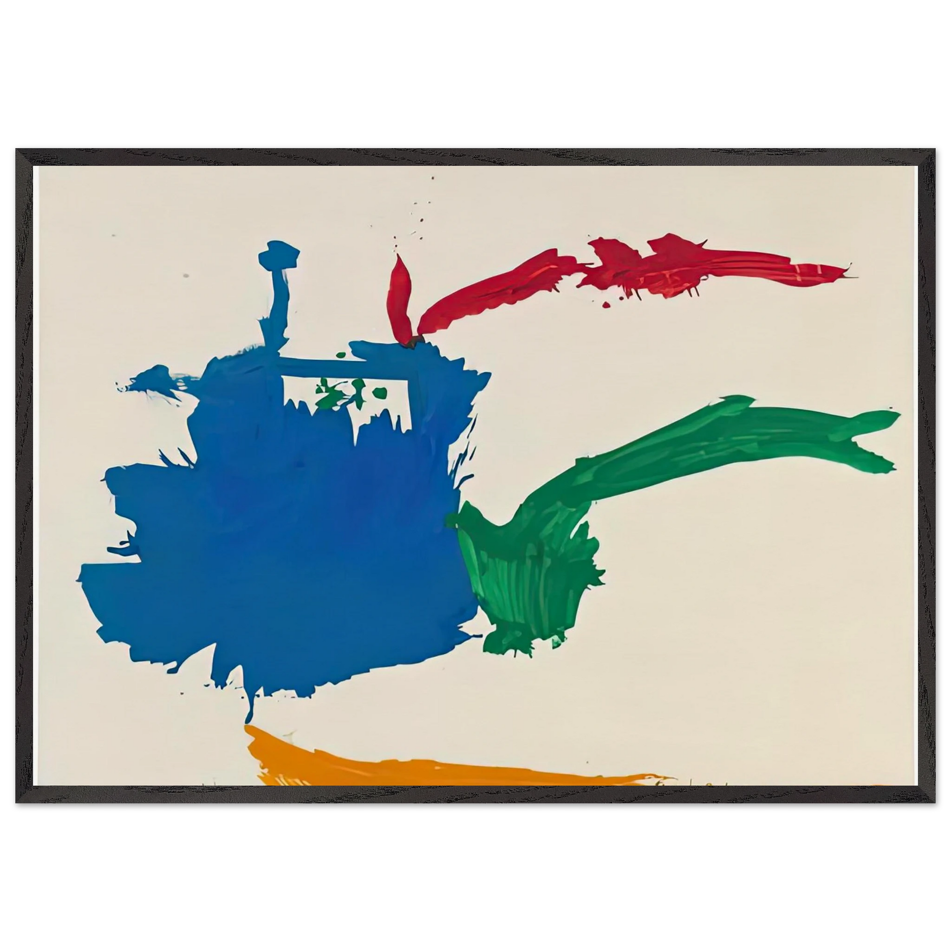 Italian Beach 1960- - Helen Frankenthaler 70x100 cm / 28x40 inches Framed Art Print – Black Wooden Frame