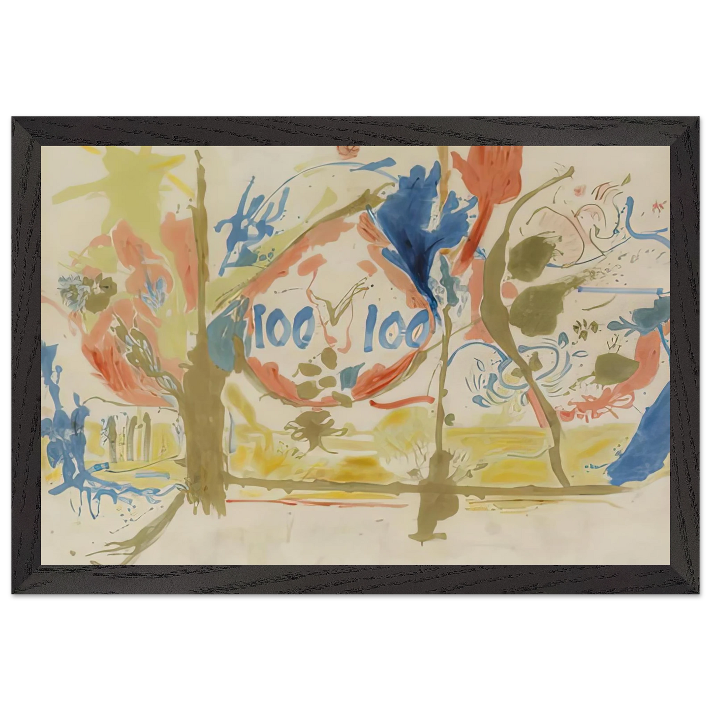 Helen Frankenthaler - Eden, 1956- Wall Art - 60x80 cm / 24x32 inches - Premium Wooden Framed Poster With Fine Art Paper - Wood frame