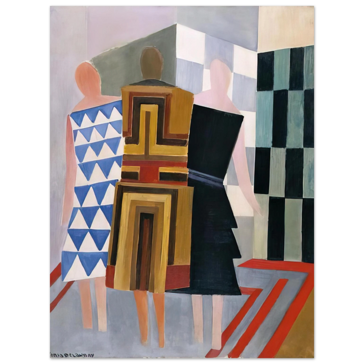 Sonia Delaunay - SIMULTANEOUS DRESSES THREE WOMEN FORMS COLOURS 1925  75x100 cm / 30x40inches Fine Art Poster