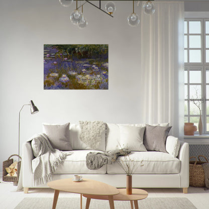 Water Lilies, Yellow and Lilac - claude monet Brushed Aluminum Print - 70x100 cm / 28x40 inches | claude monet Aluminum Print | claude monet Prints