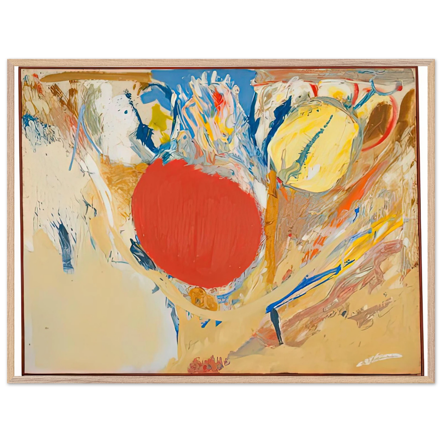 Helen Frankenthaler - Break Through, 1956- Wall Art - 30x40 cm / 12x16 inches - Premium Wooden Framed Poster With Fine Art Paper - Black frame