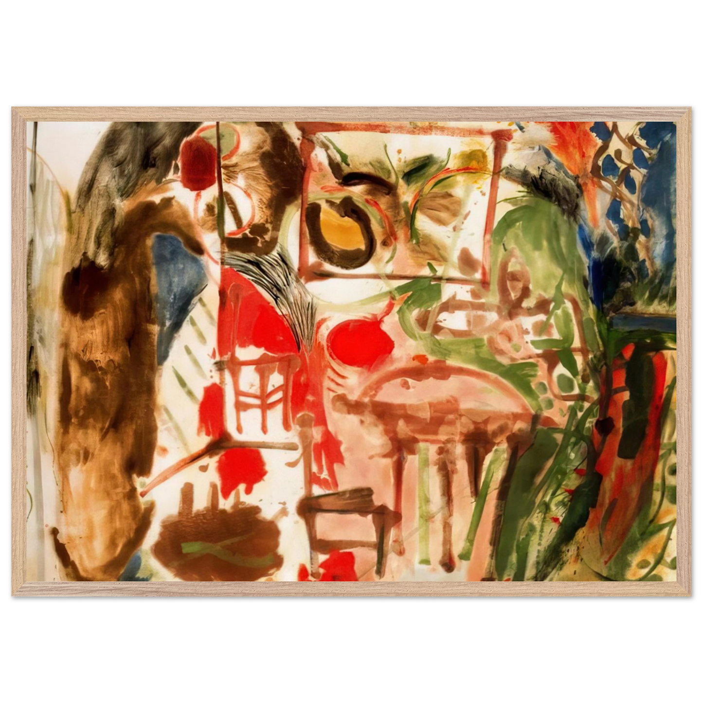 Helen Frankenthaler - Interior - 1957 Wall art - A3 (29.7 x 42  cm) - Premium Wooden Framed Poster With Fine Art Paper - Wood frame