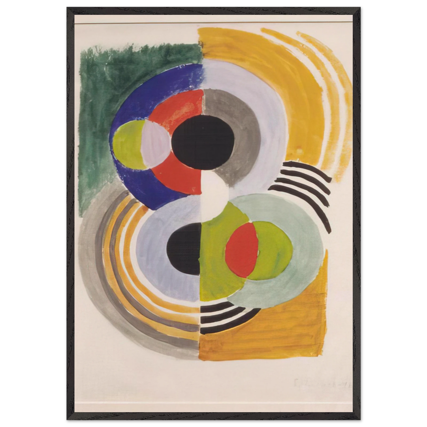 COMPOSITION WITH DISCS - Sonia Delaunay Framed Art Print – Black Wooden Frame - Default Title - -Framed Art Print