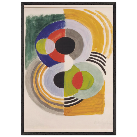 COMPOSITION WITH DISCS - Sonia Delaunay 70x100 cm / 28x40 inches Framed Art Print – Black Wooden Frame
