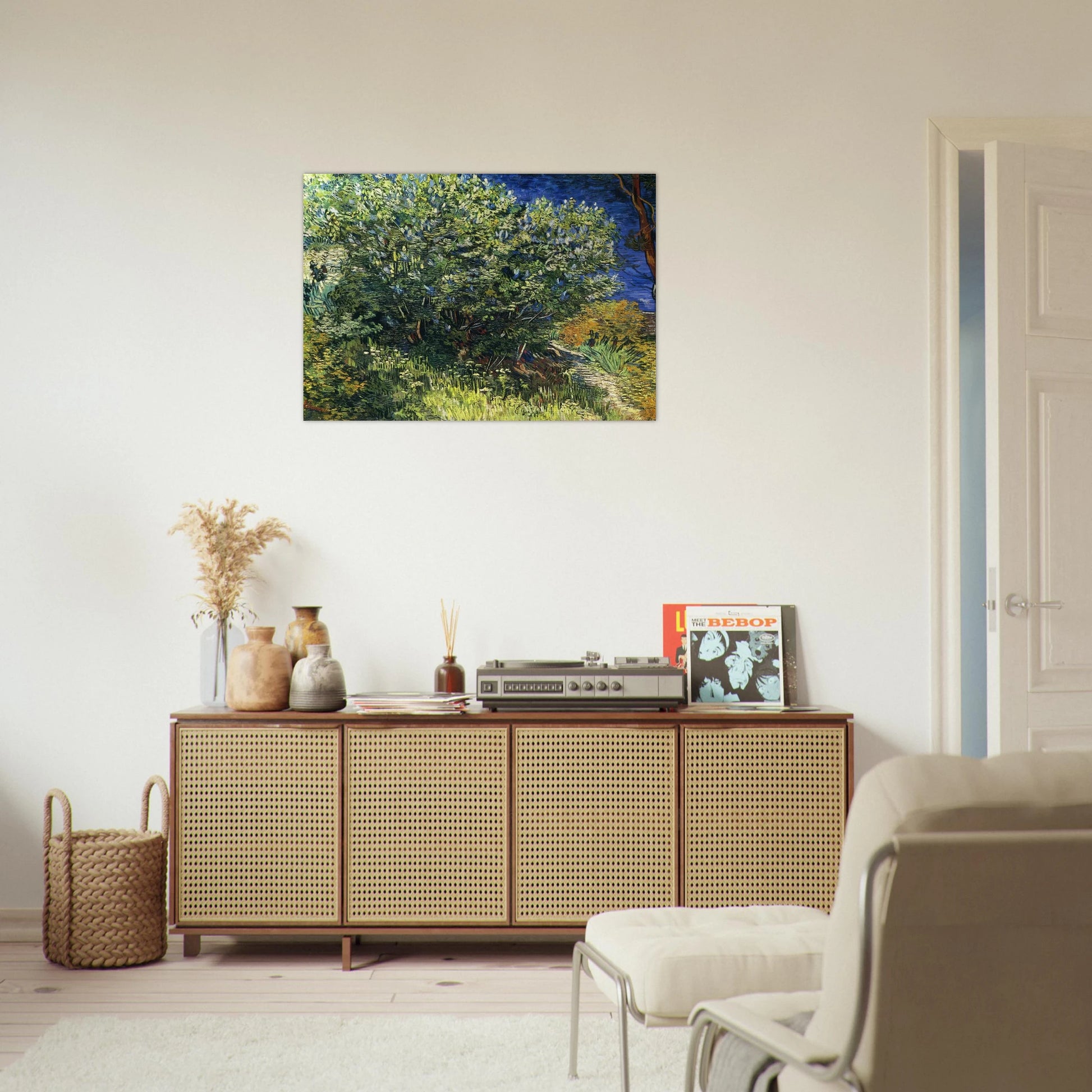 Lilac Bush - Vincent van Gogh Brushed Aluminum Print - 70x100 cm / 28x40 inches | Vincent van Gogh Aluminum Print | Vincent van Gogh Prints