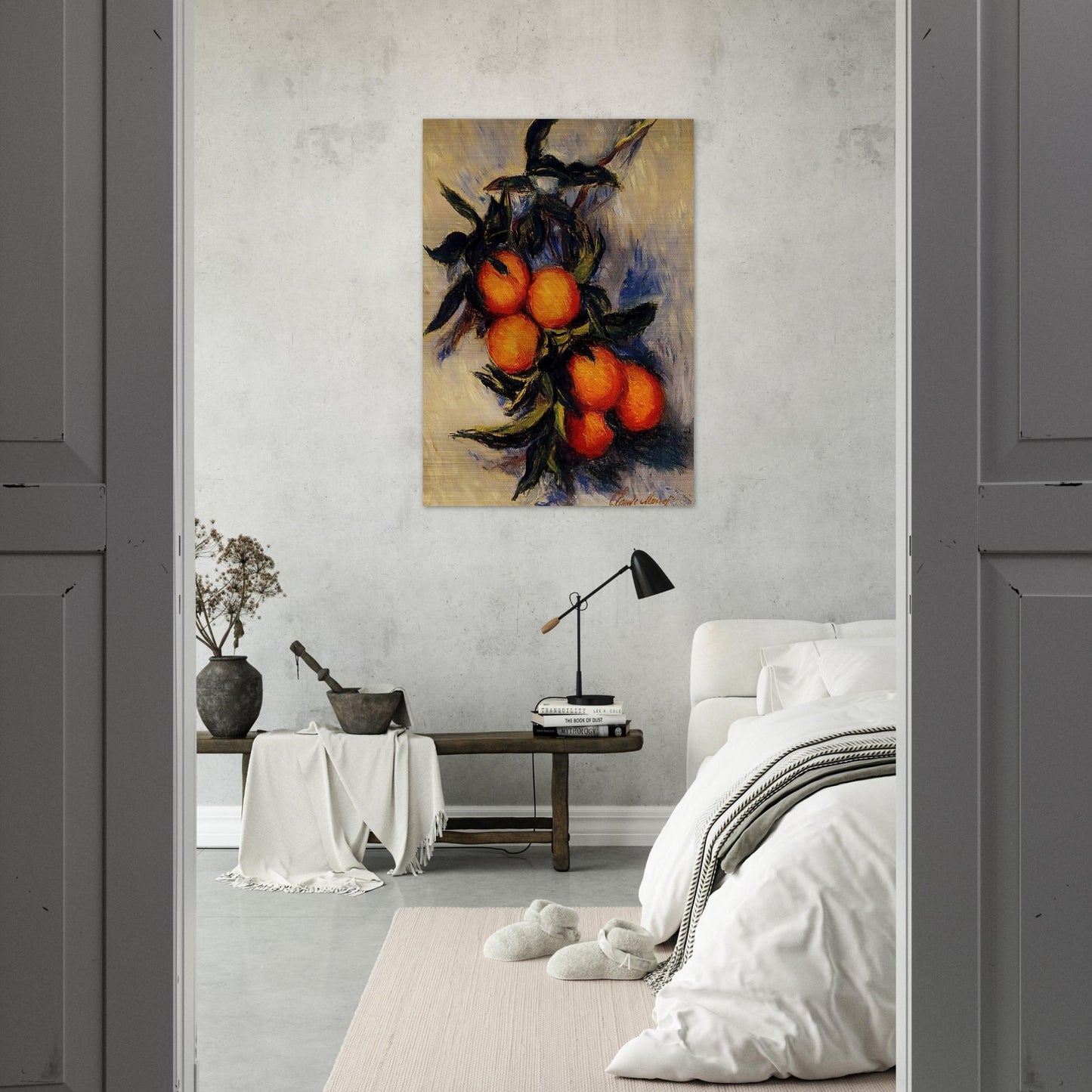 Branch of Orange Bearing Fruit - claude monet Brushed Aluminum Print - 70x100 cm / 28x40 inches | claude monet Aluminum Print | claude monet Prints