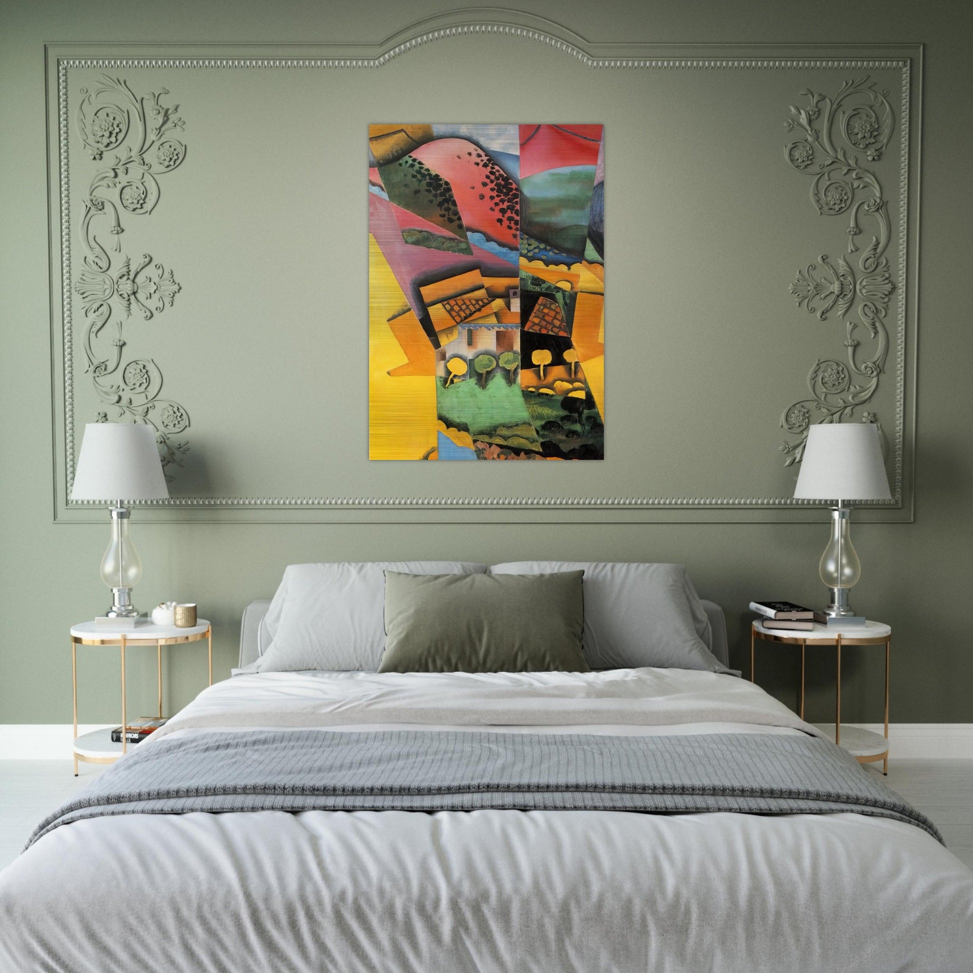 LANDSCAPE AT CERET 1913 - Juan Gris Brushed Aluminum Print - 70x100 cm / 28x40 inches | Juan Gris Aluminum Print | Juan Gris Prints