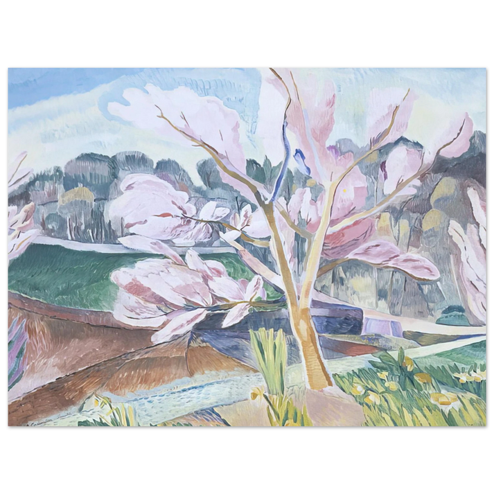 Grace Cossington Smith - Landscape with flowering peach - 1932  75x100 cm / 30x40inches Fine Art Poster