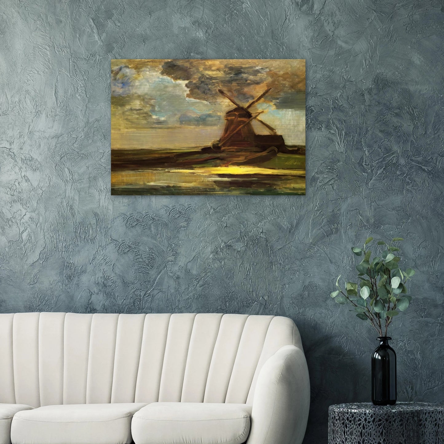 Windmill in the Gein - Piet Mondrian Brushed Aluminum Print - 70x100 cm / 28x40 inches | Piet Mondrian Aluminum Print | Piet Mondrian Prints