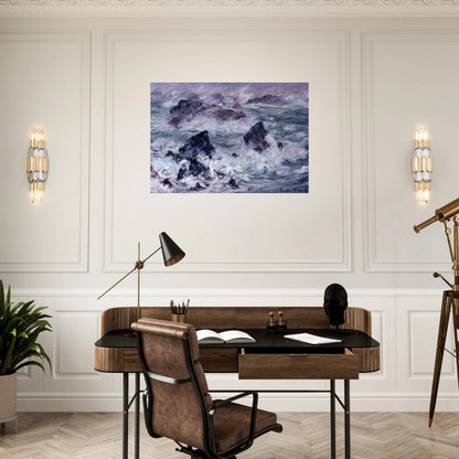 Storm at Belle-Ile - claude monet Brushed Aluminum Print - 70x100 cm / 28x40 inches | claude monet Aluminum Print | claude monet Prints