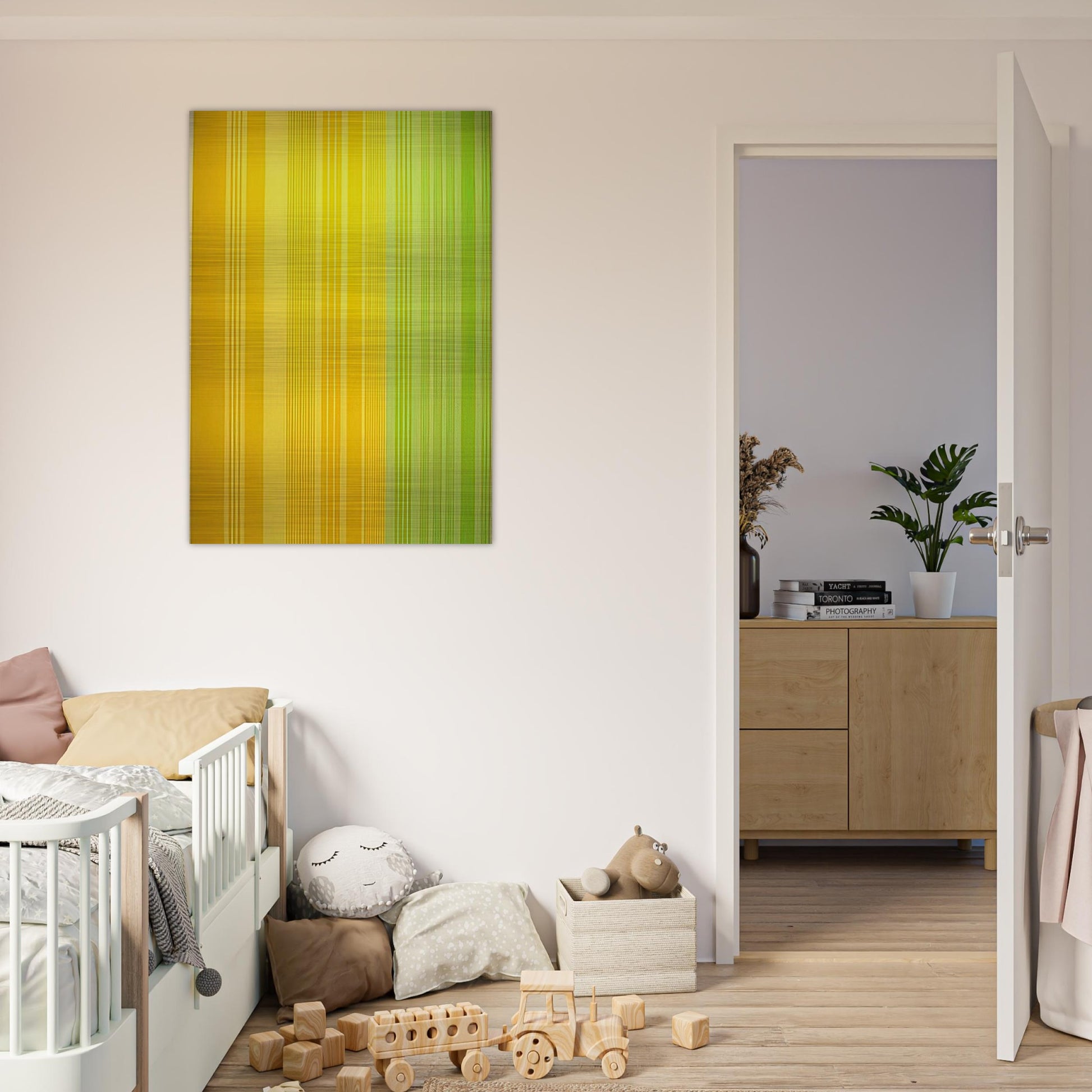 Lime-Lemon - 1970 - Gene Davis Brushed Aluminum Print - 70x100 cm / 28x40 inches | Gene Davis Aluminum Print | Gene Davis Prints