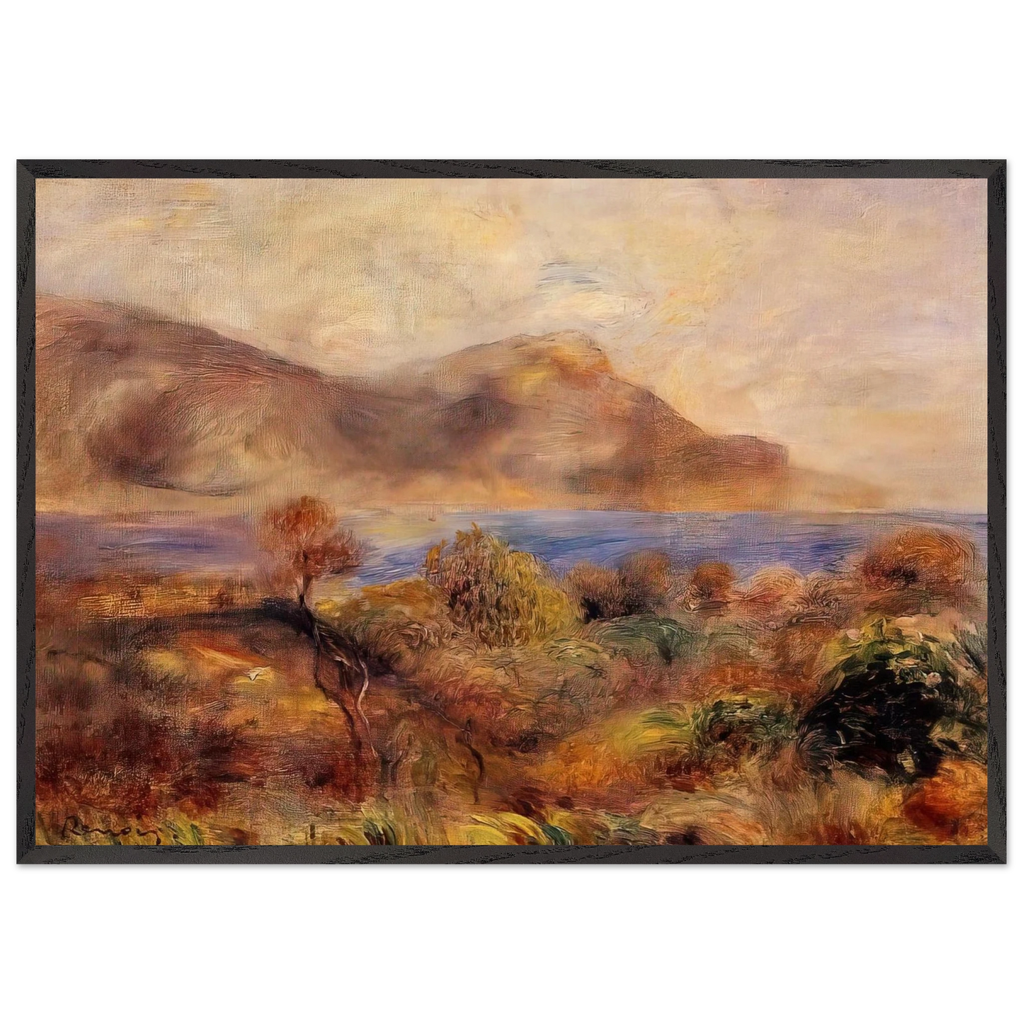 Mediteranean Landscape - Pierre-Auguste Renoir Framed Art Print – Black Wooden Frame - Default Title - -Framed Art Print