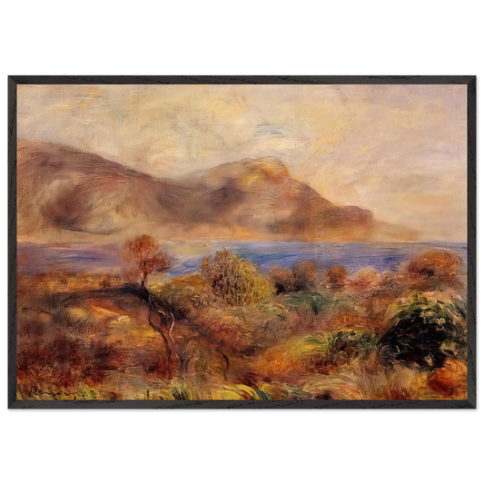 Mediteranean Landscape - Pierre-Auguste Renoir 70x100 cm / 28x40 inches Framed Art Print – Black Wooden Frame