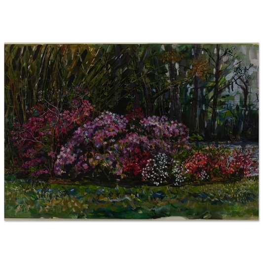 ALICIA S AZALEAS ON ST MARY S RIVER - Ivan Albright Brushed Aluminum Print - 70x100 cm / 28x40 inches | Ivan Albright Aluminum Print | Ivan Albright Prints