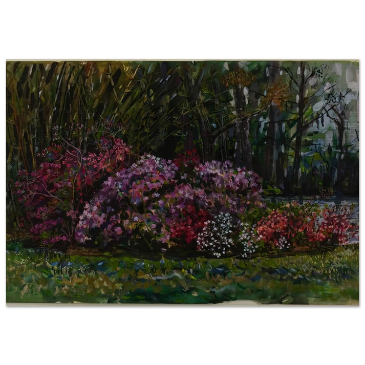 ALICIA S AZALEAS ON ST MARY S RIVER - Ivan Albright Brushed Aluminum Print - 70x100 cm / 28x40 inches | Ivan Albright Aluminum Print | Ivan Albright Prints