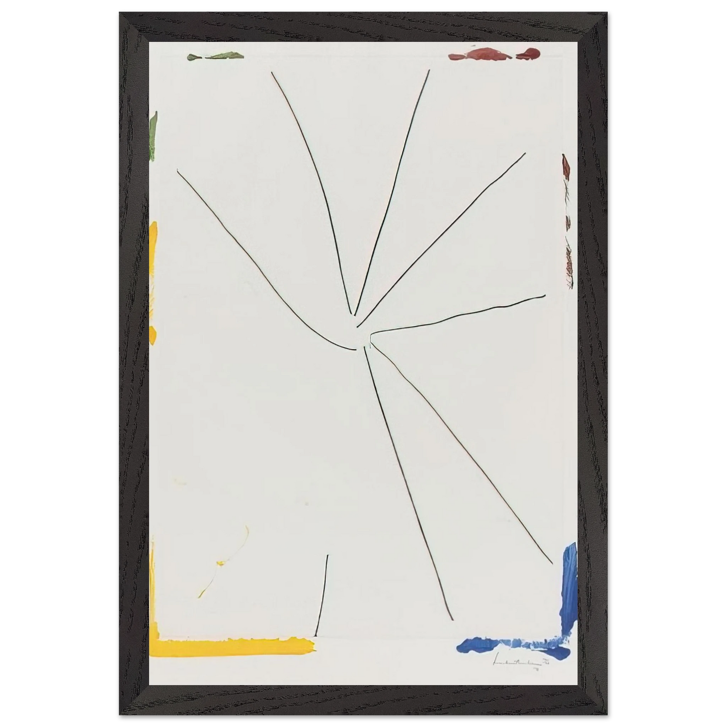 Helen Frankenthaler - Free Wheeling - 1971 Wall art - 28x43  cm / XL (11x17 Inches) - Premium Wooden Framed Poster With Fine Art Paper - Black frame