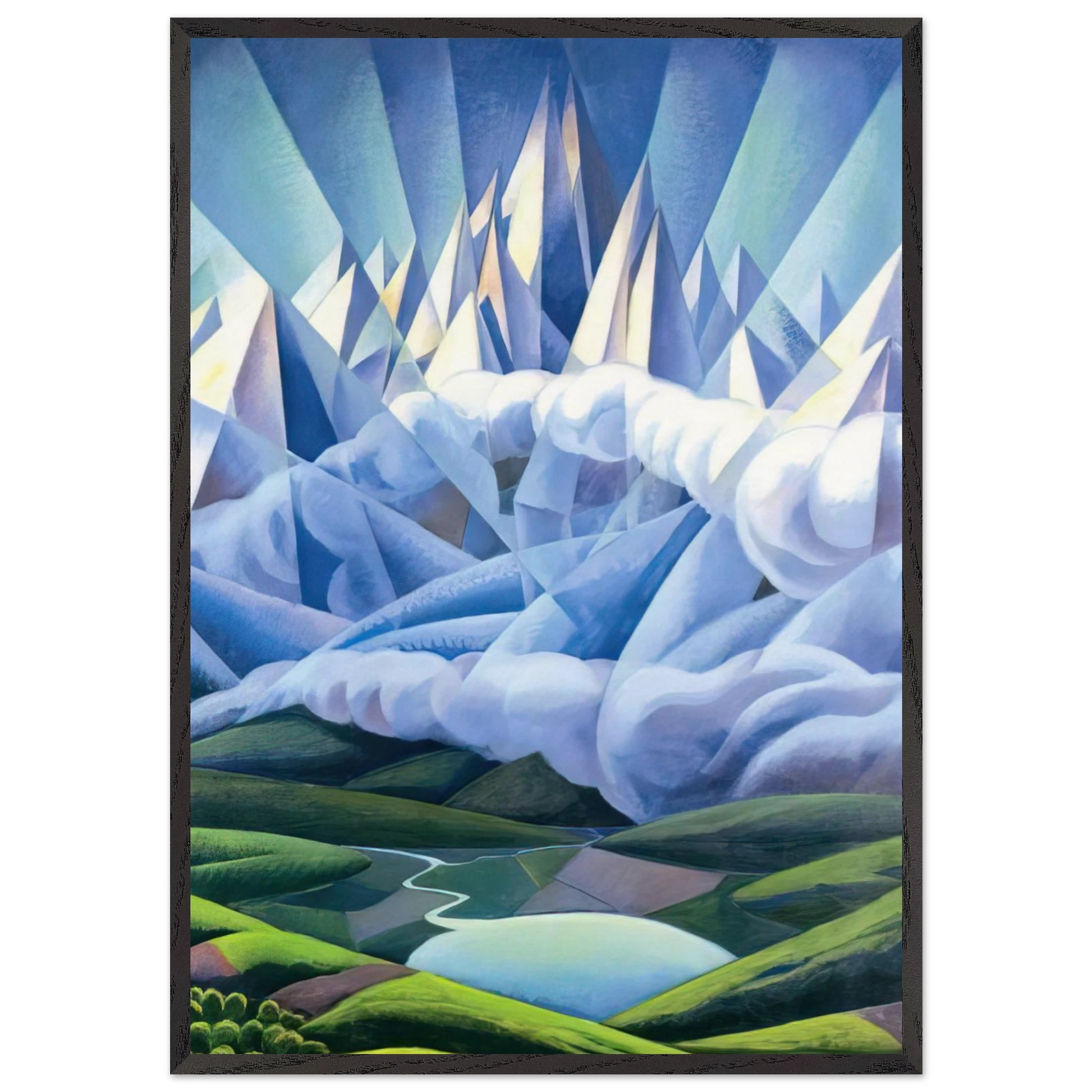 Forme ascenzionali o Forze ascenzionali - 1930 - Gerardo Dottori Framed Art Print – Black Wooden Frame - Default Title - -Framed Art Print