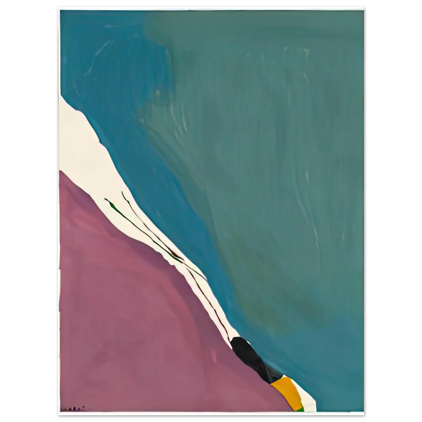 Helen Frankenthaler - Red Travels, 1971- Wall Art - 21x29.7 cm / 8x12" - Premium Wooden Framed Poster With Fine Art Paper - White frame