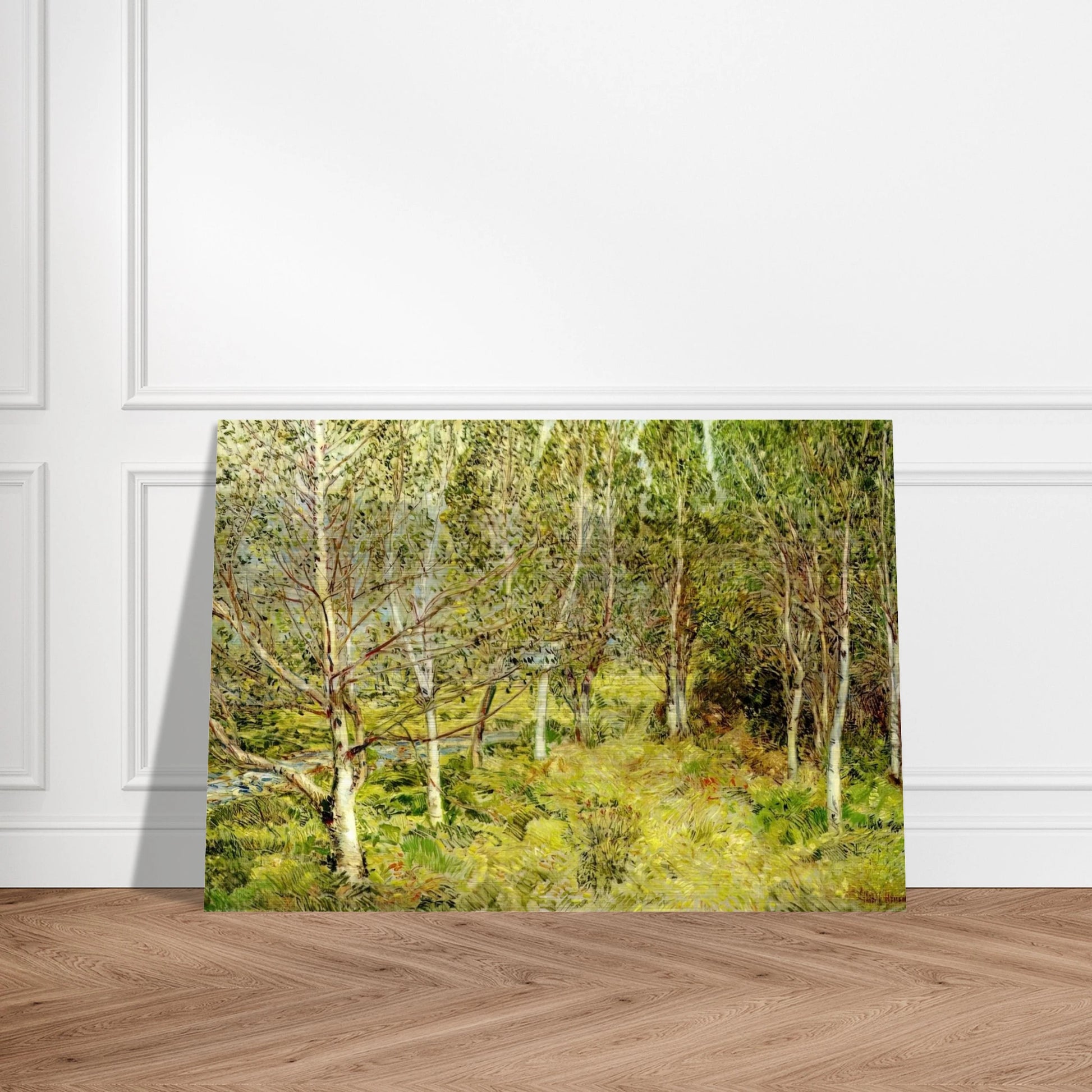 Spring Woods - Childe Hassam Brushed Aluminum Print - 70x100 cm / 28x40 inches | Childe Hassam Aluminum Print | Childe Hassam Prints