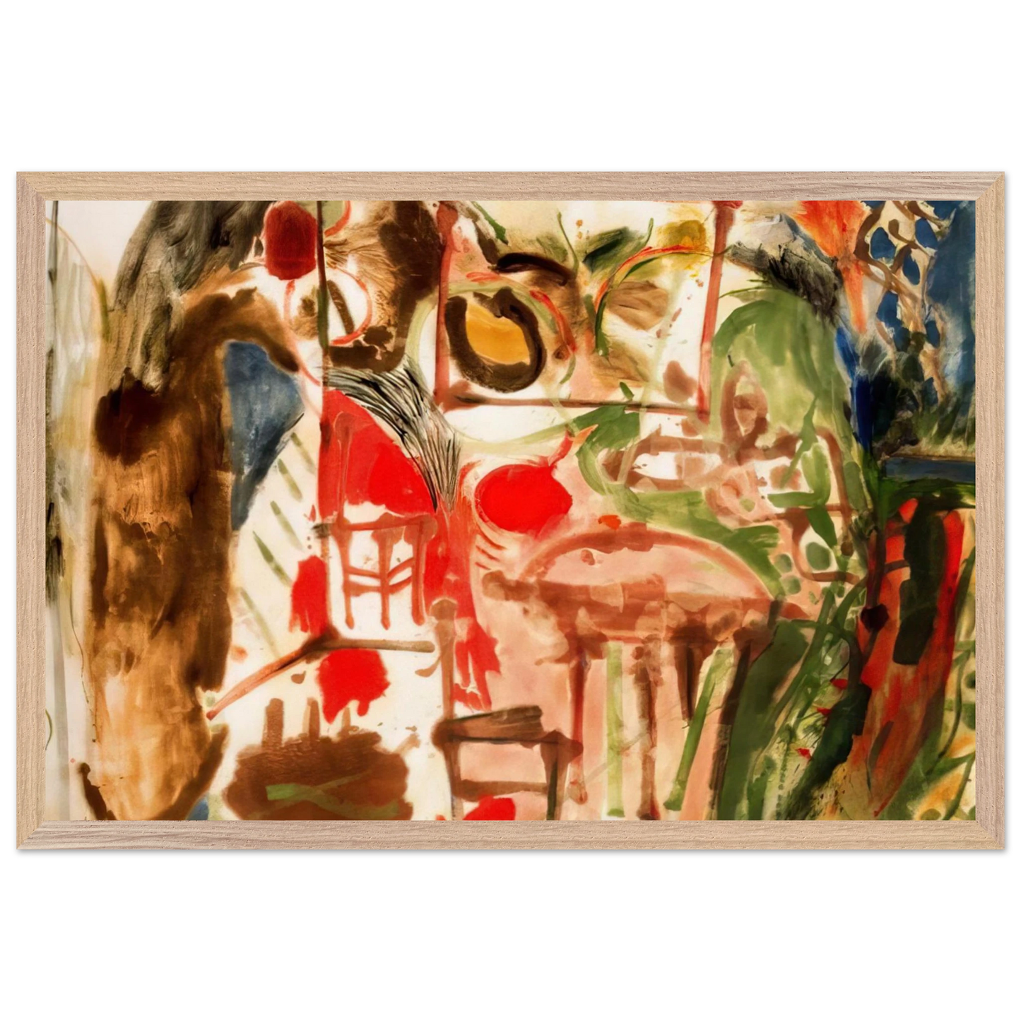 Helen Frankenthaler - Interior - 1957 Wall art - 45x60 cm / 18x24 inches - Premium Wooden Framed Poster With Fine Art Paper - Black frame