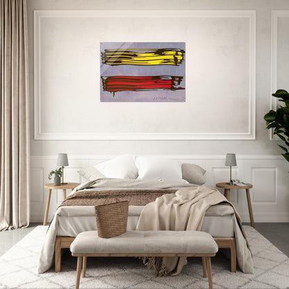 YELLOW AND RED BRUSHSTROKES 1966 - Roy Lichtenstein Acrylic Print - 70x100 cm / 28x40″ inches | Roy Lichtenstein Wall Art | Roy Lichtenstein Prints