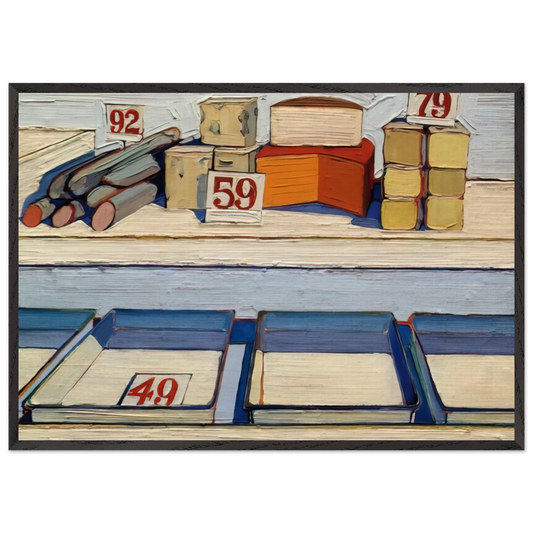 Delicatessen Counter - 1962 - Wayne Thiebaud Framed Art Print – Black Wooden Frame - Default Title - -Framed Art Print
