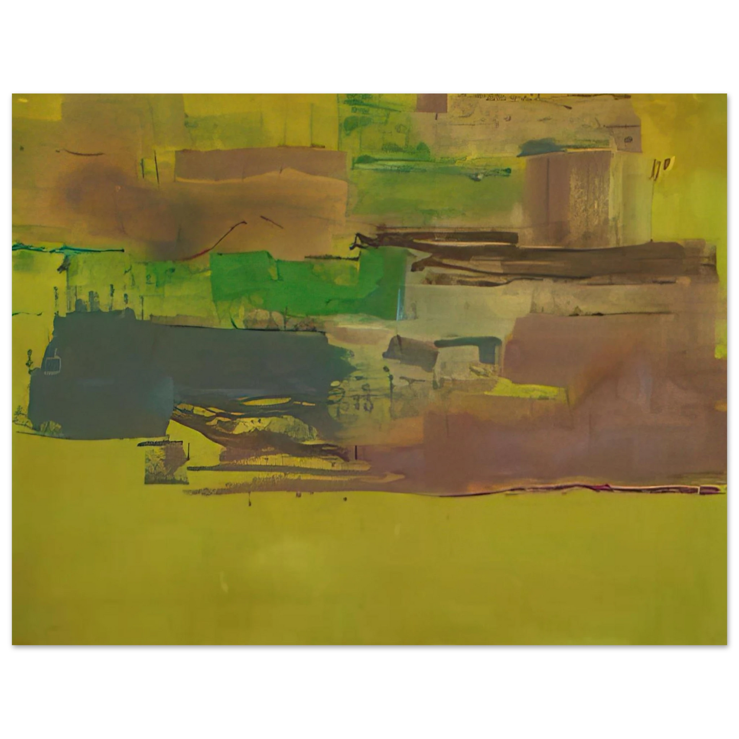 Helen Frankenthaler - August Deep - 1978 Wall art - 20x25 cm / 8x10 inches - Premium Wooden Framed Poster With Fine Art Paper - Black frame