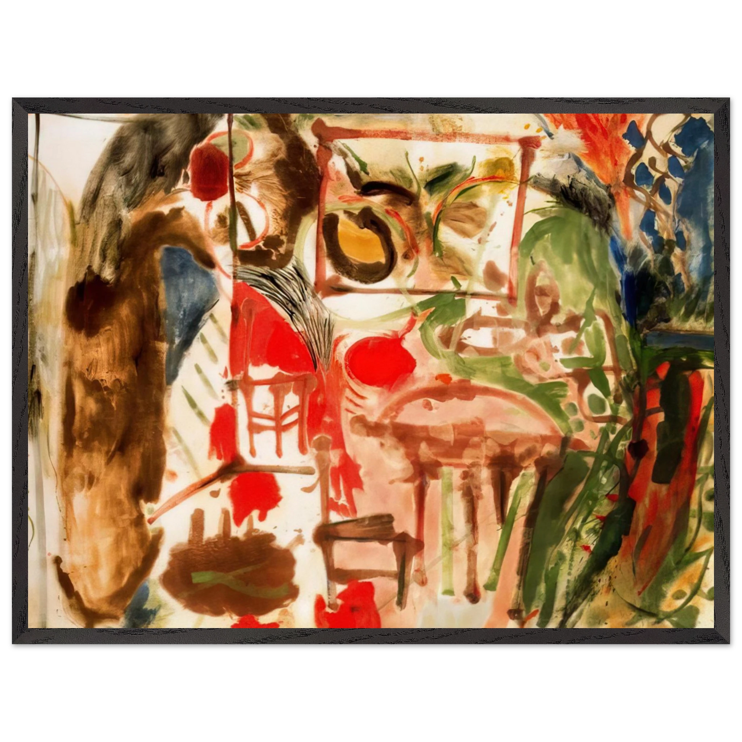 Helen Frankenthaler - Interior - 1957 Wall art - 13x18 cm / 5x7 inches - Premium Wooden Framed Poster With Fine Art Paper - Wood frame