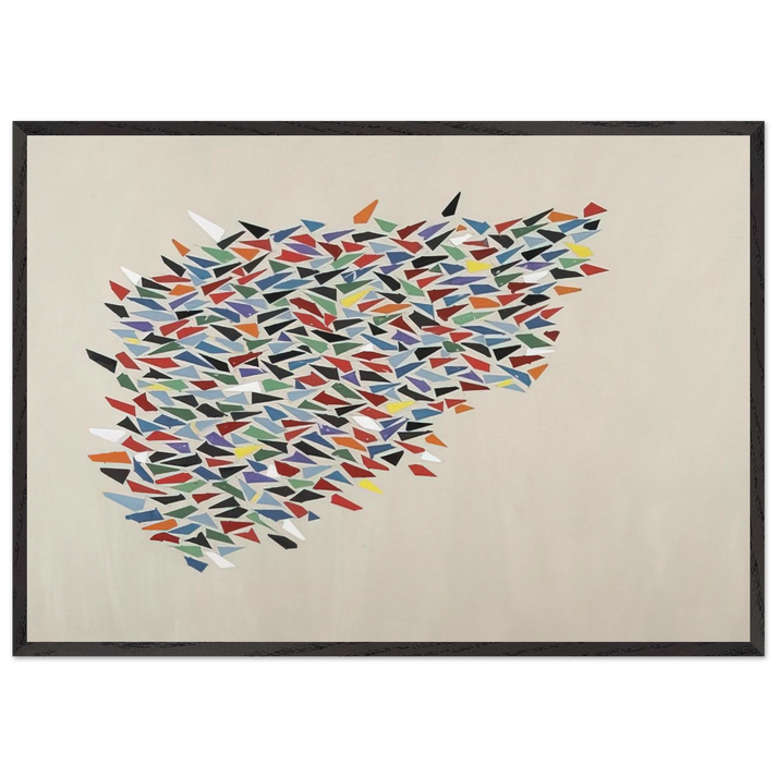 Color Shapes on Gray - 1979 - Robert Goodnough 70x100 cm / 28x40 inches Framed Art Print – Black Wooden Frame