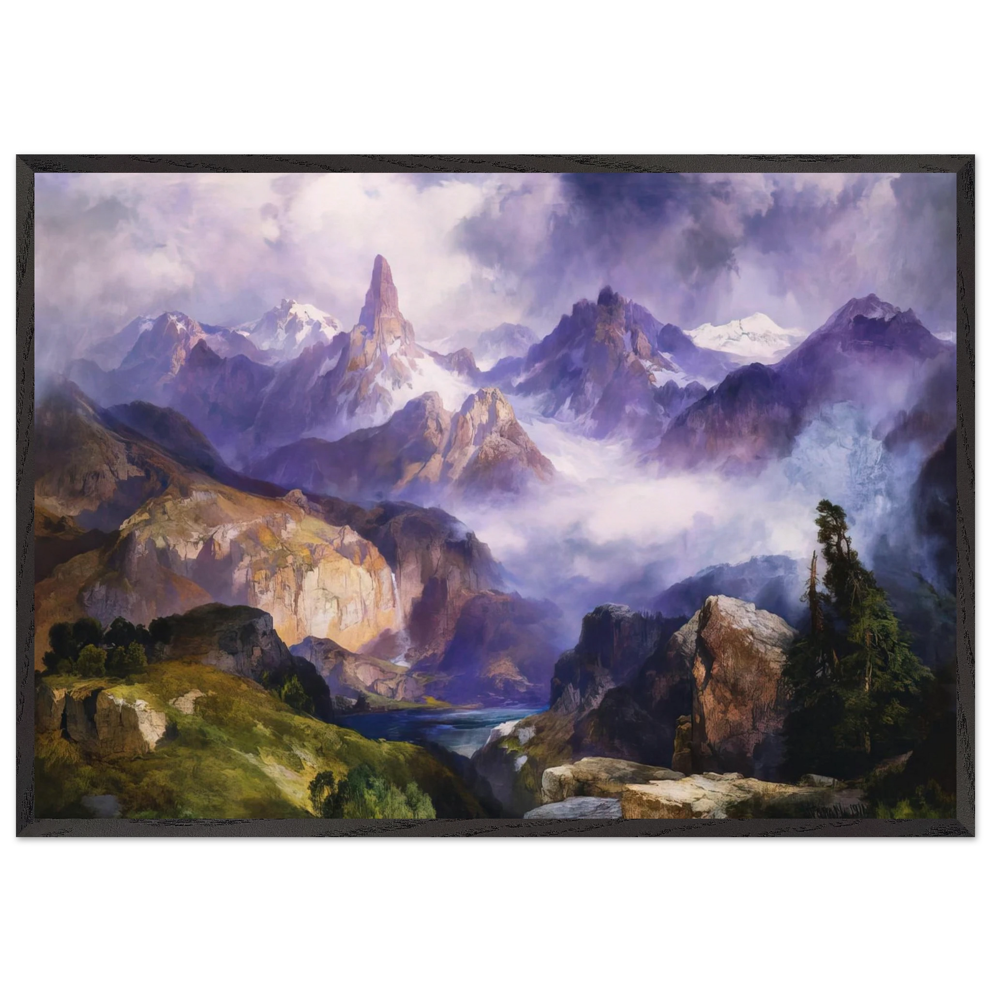 Index Peak Yellowstone National Park - Thomas Moran Framed Art Print – Black Wooden Frame - Default Title - -Framed Art Print
